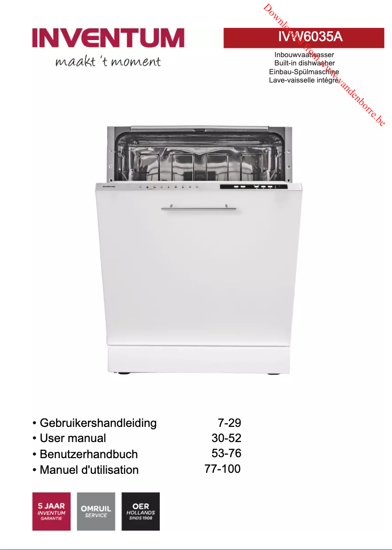 Page n°1 - Manuel utilisateur Inventum IVW6035A