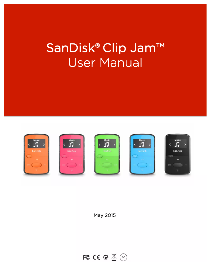 Page 1 de la notice Manuel utilisateur Sandisk Clip Jam