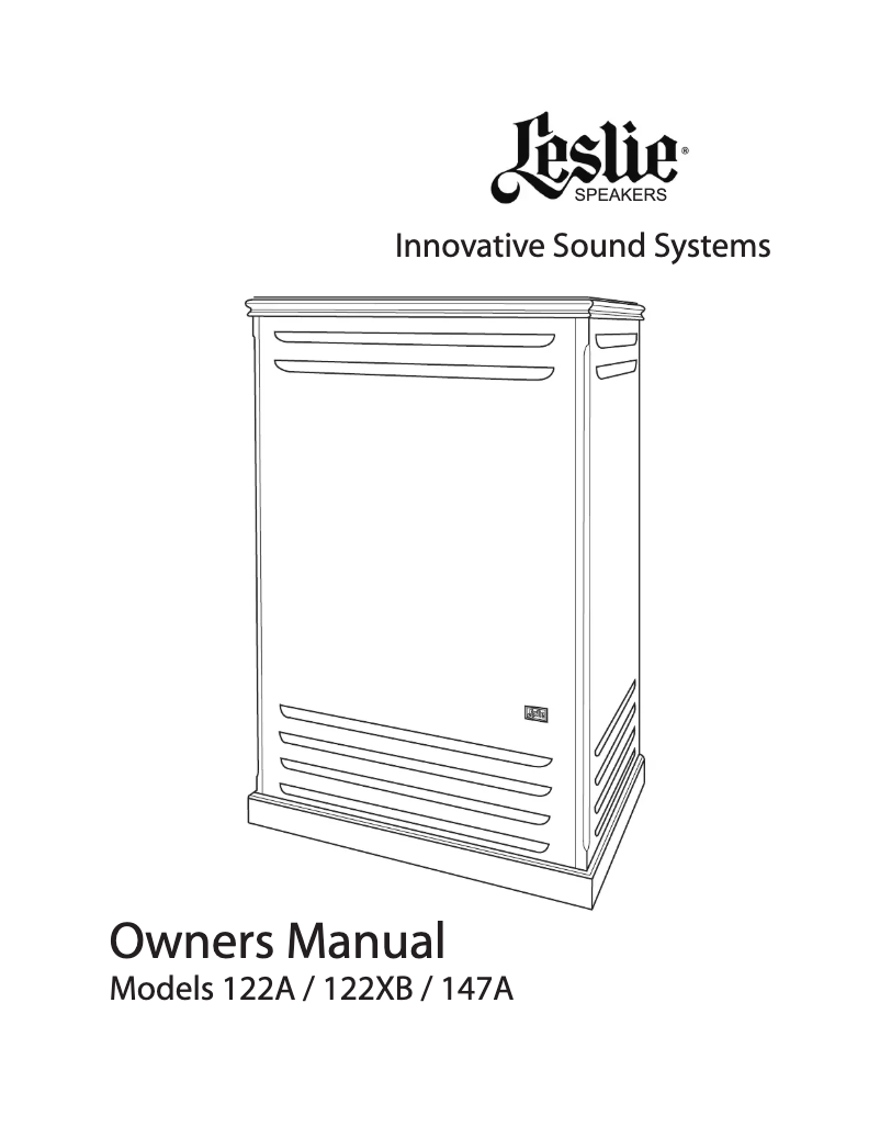 Image de la première page du manuel de l'appareil Leslie 122A