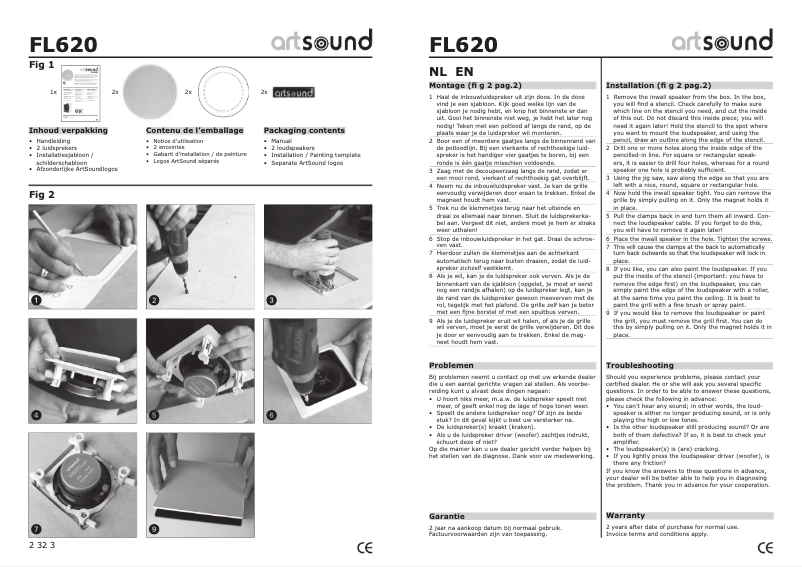 Page n°1 - Manuel utilisateur Artsound FL620