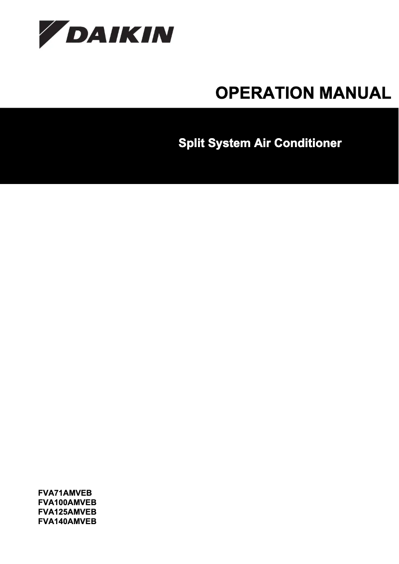 Página 1 del manual Manual de usuario Daikin FVA100AMVEB