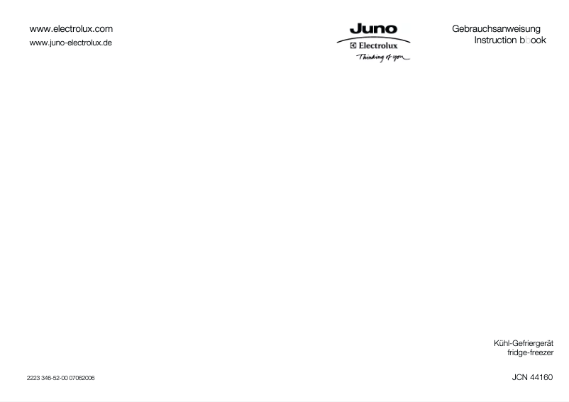 Page n°1 - Manuel utilisateur Juno Electrolux JCN44160