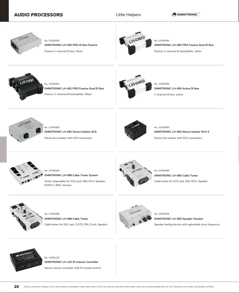 Page 1 de la notice Catalogue Omnitronic LH-089