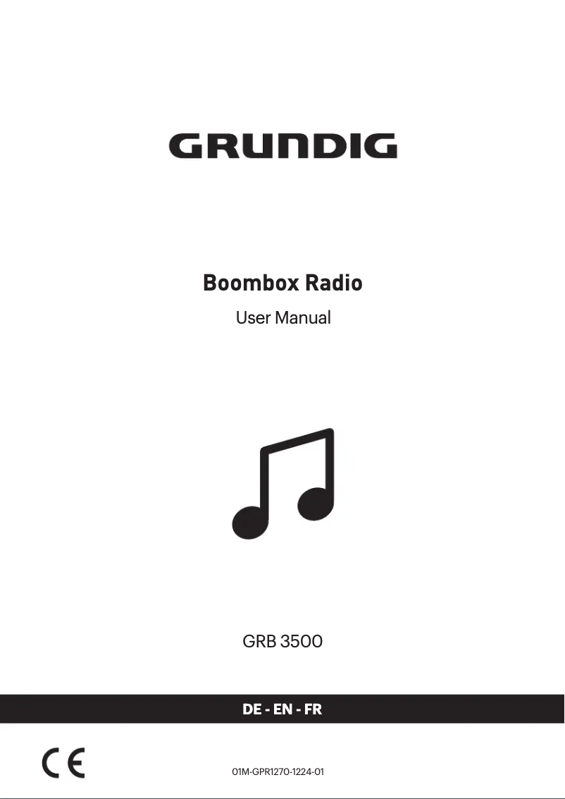 Page 1 de la notice Manuel utilisateur Grundig GRB 3500