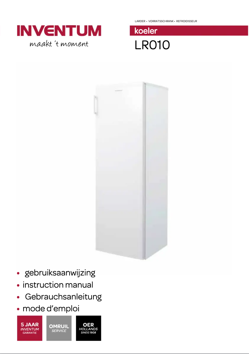 Page n°1 - Manuel utilisateur Inventum LR010