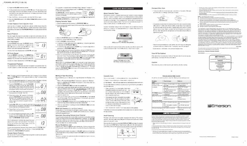 Page 1 de la notice Manuel utilisateur Emerson PD6548SL