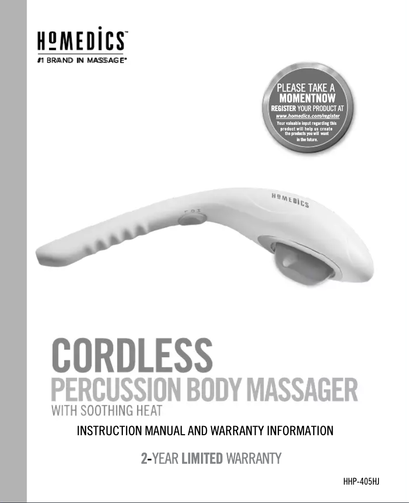 Page n°1 - Manuel utilisateur Homedics HHP-405HJ
