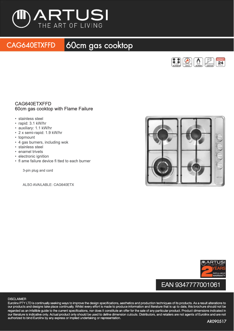 Image de la première page du manuel de l'appareil CAG640ETX