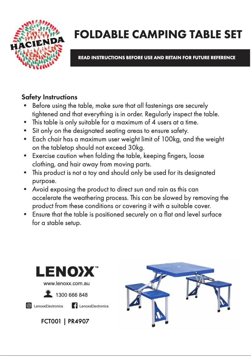 Imagen de la primera página del manual del dispositivo FCT001