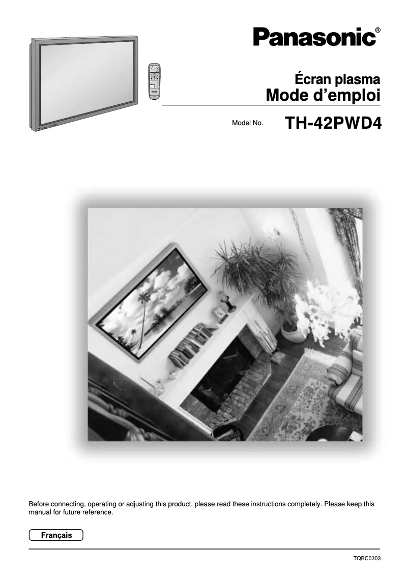 Image de la première page du manuel de l'appareil TH-42PWD4RY