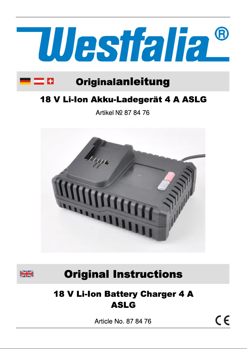 Image de la première page du manuel de l'appareil ASLG