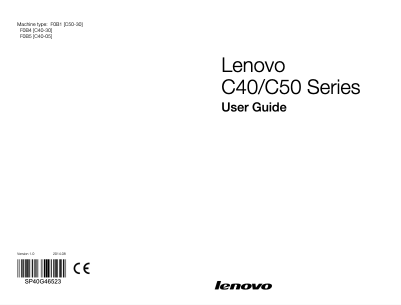 Page n°1 - Manuel utilisateur Lenovo IdeaCentre C40-05