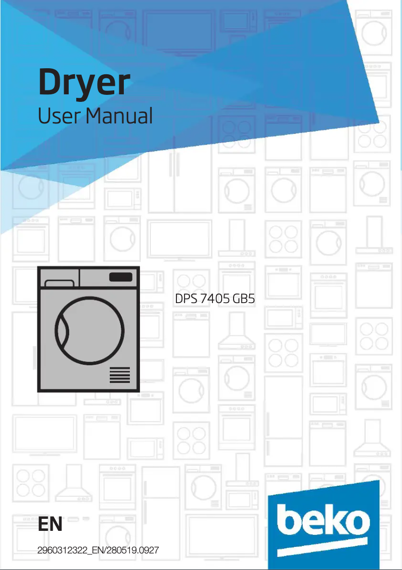 Page 1 de la notice Manuel utilisateur Beko DPS 7405 GB5