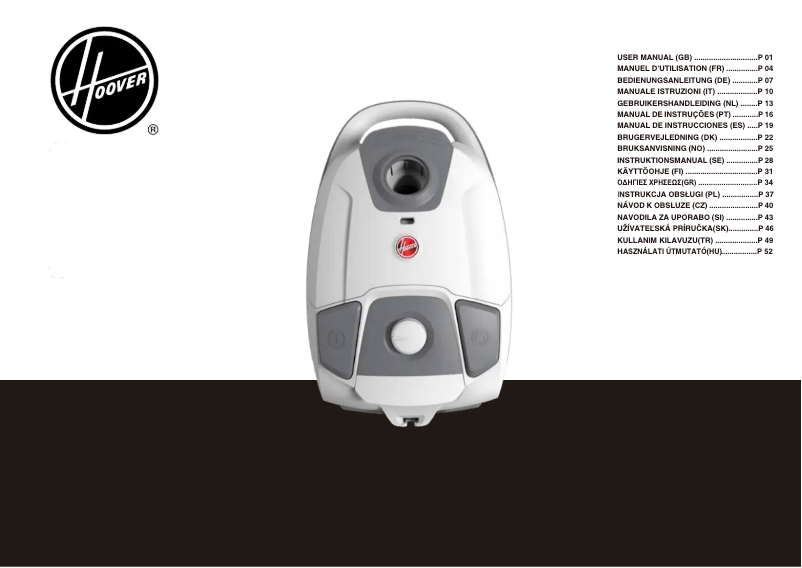 Page n°1 - Manuel utilisateur Hoover H-ENERGY 300 HE332ALG 011