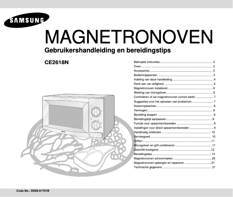 Page n°1 - Manuel utilisateur Samsung CE2618