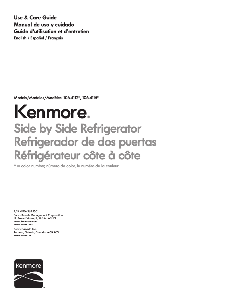 Page 1 de la notice Manuel utilisateur Kenmore 41173