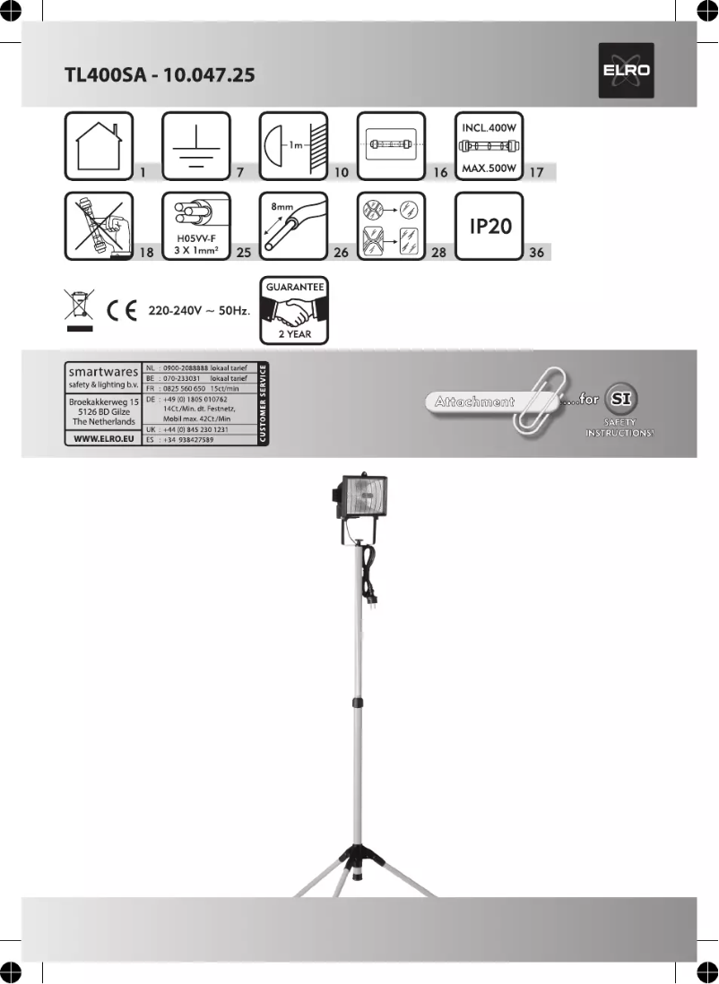 Image de la première page du manuel de l'appareil TL400