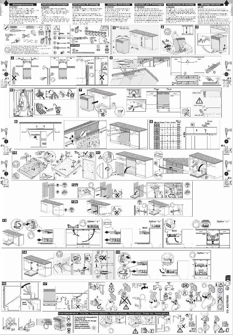 Page 1 de la notice Guide d'installation AEG FEE7571APM
