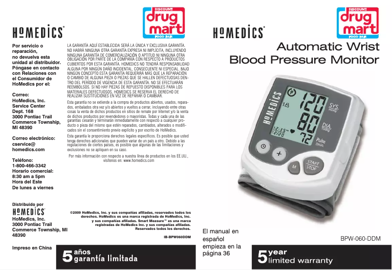 Image de la première page du manuel de l'appareil BPW-060-DDM