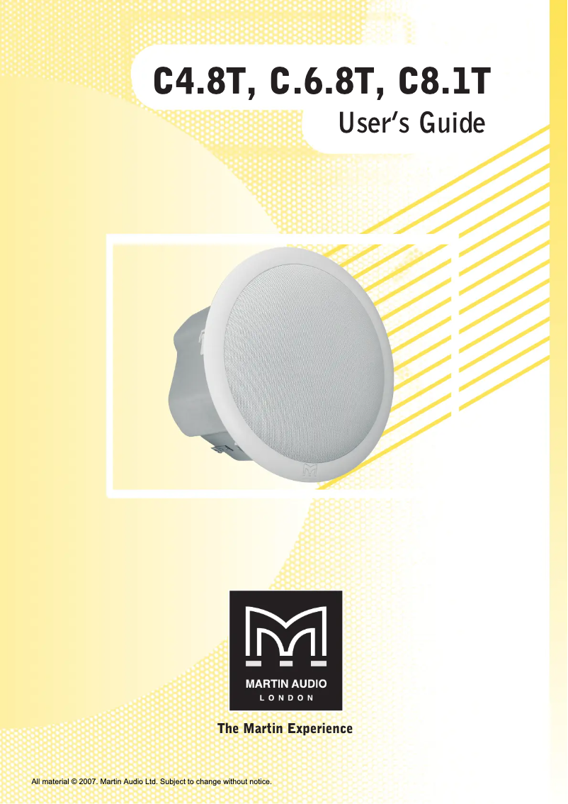 Image de la première page du manuel de l'appareil C6.8T