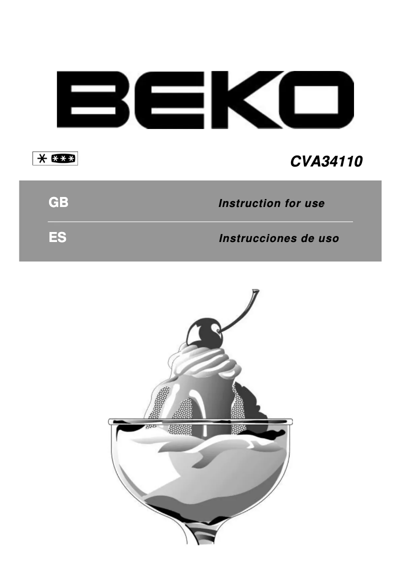 Page 1 de la notice Manuel utilisateur Beko CVA34110