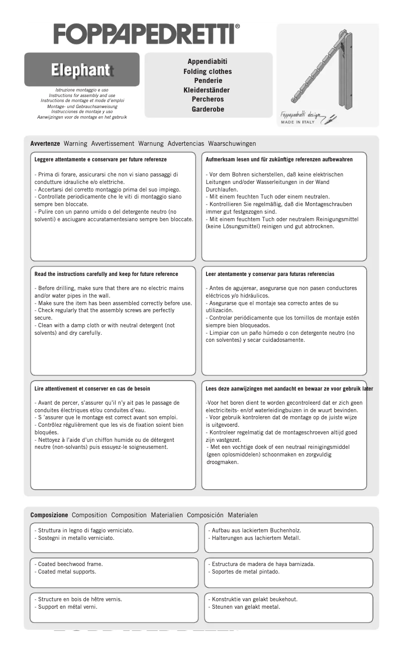 Image de la première page du manuel de l'appareil Elephant