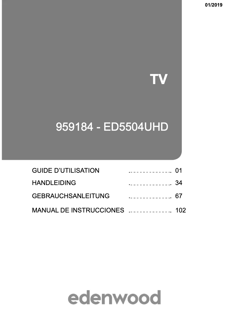 Page 1 de la notice Manuel utilisateur Edenwood ED5504UHD