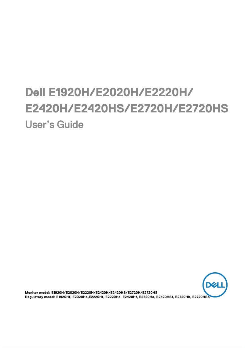 Page 1 de la notice Manuel utilisateur Dell E2420H