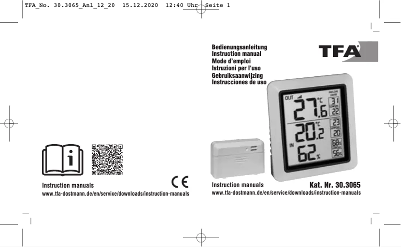 Page n°1 - Manuel utilisateur TFA INFO 30.3065.02