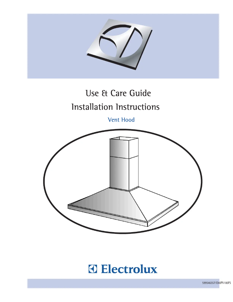Page 1 de la notice Guide d'installation Electrolux E40PV100FS