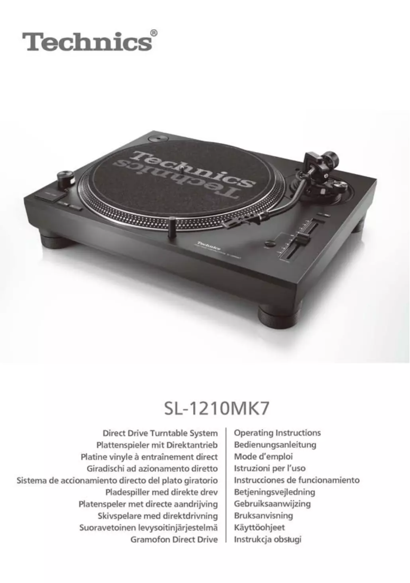 Page n°1 - Manuel utilisateur Technics SL-1210MK7EG