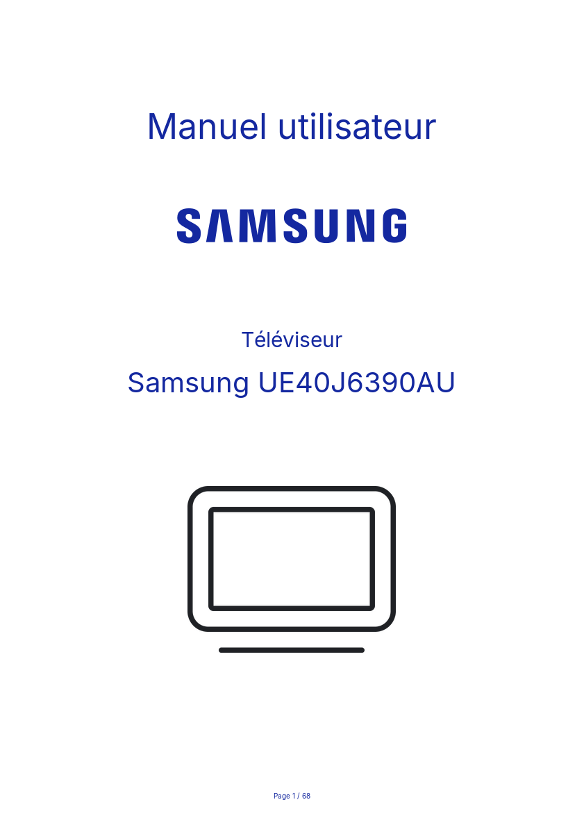 Page n°1 - Manuel utilisateur Samsung UE40J6390AU