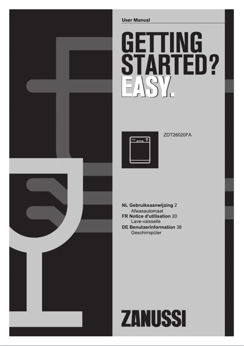 Image de la première page du manuel de l'appareil ZDT26020FA