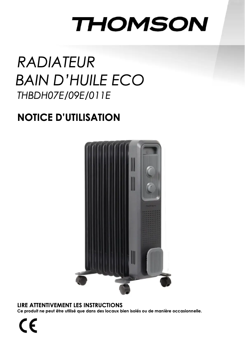 Page n°1 - Manuel utilisateur Thomson THBDH07E