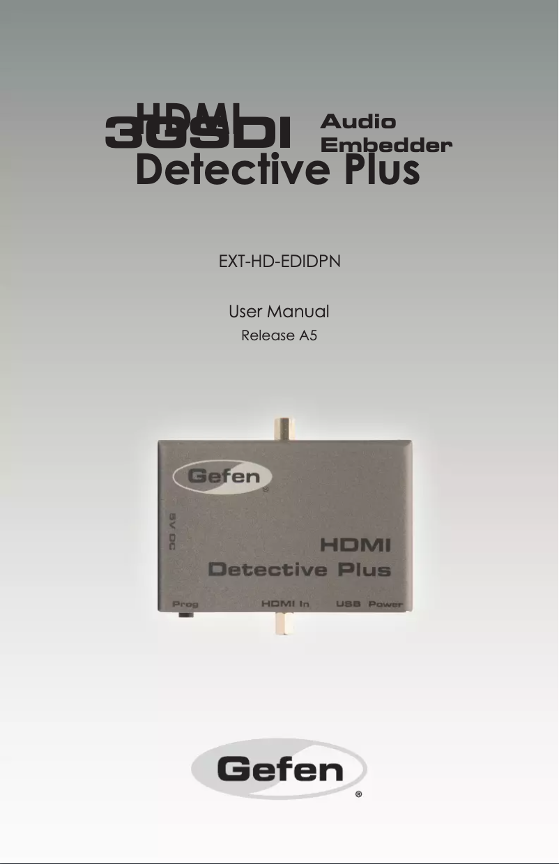 Page 1 de la notice Mode d'emploi Gefen EXT-HD-EDIDPN