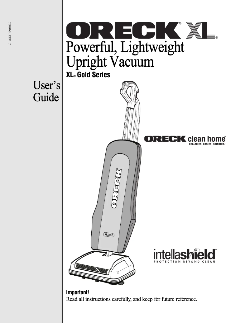 Página 1 del manual Manual de usuario Oreck XL Gold U4150
