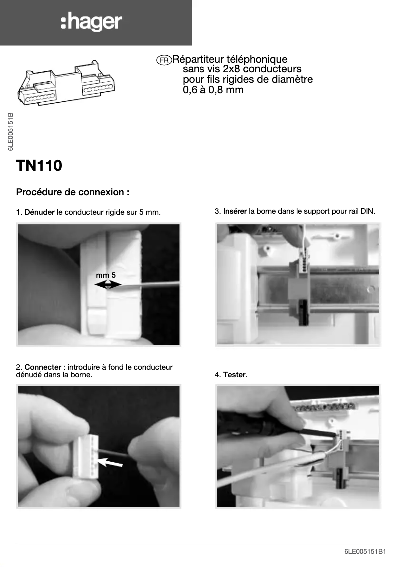 Image de la première page du manuel de l'appareil TN110