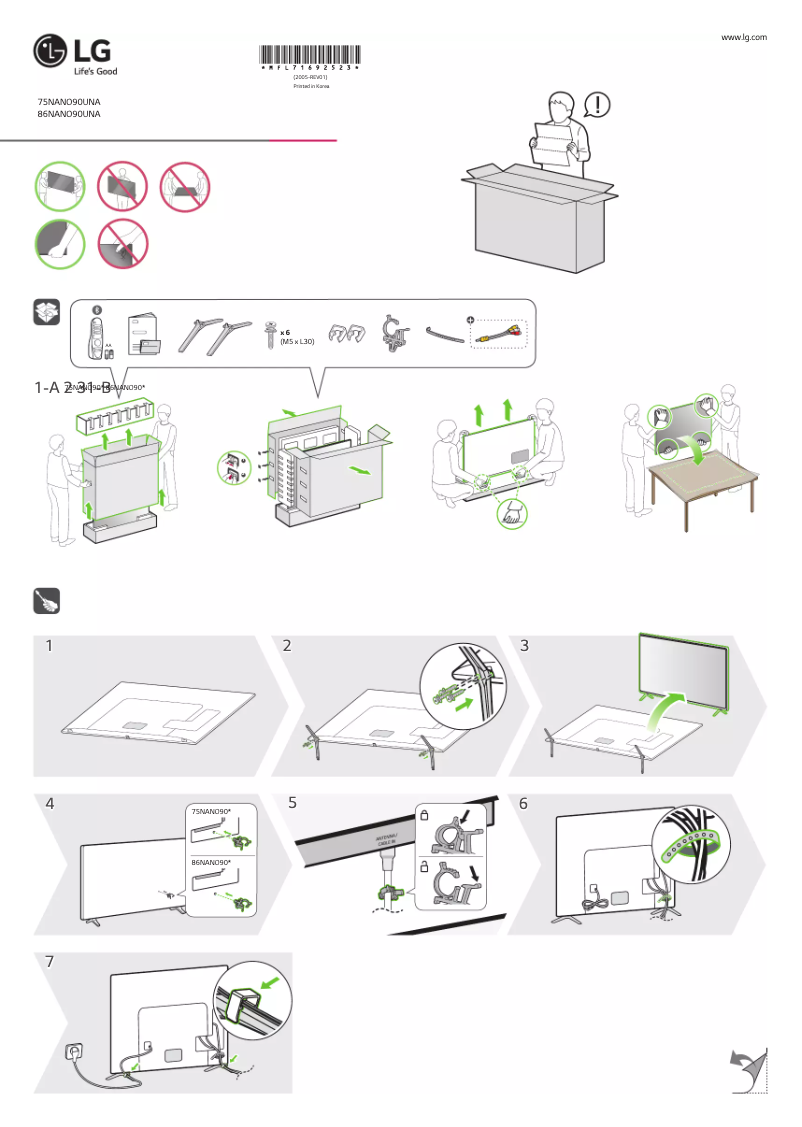Page n°1 - Manuel utilisateur LG NANO90