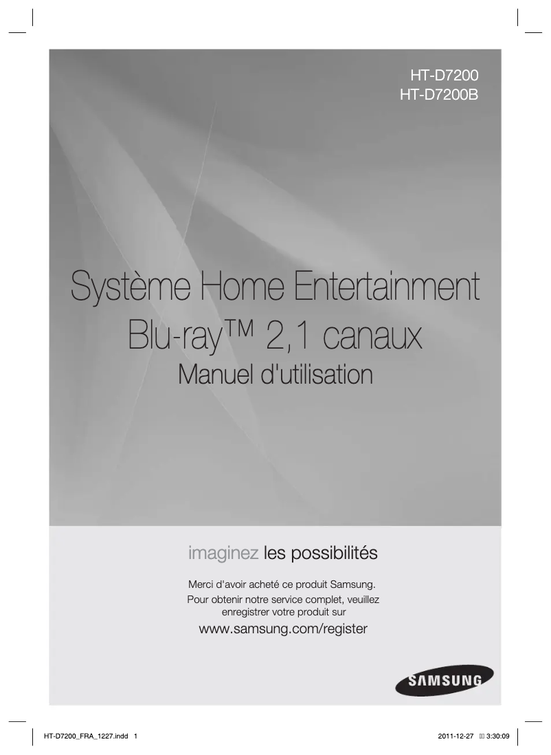 Page n°1 - Manuel utilisateur Samsung HT-D7200