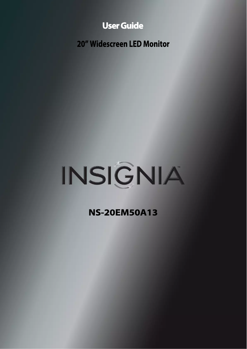 Page n°1 - Manuel utilisateur Insignia NS-20EM50A13