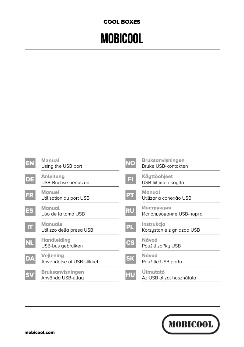 Page n°1 - Manuel utilisateur Mobicool G30