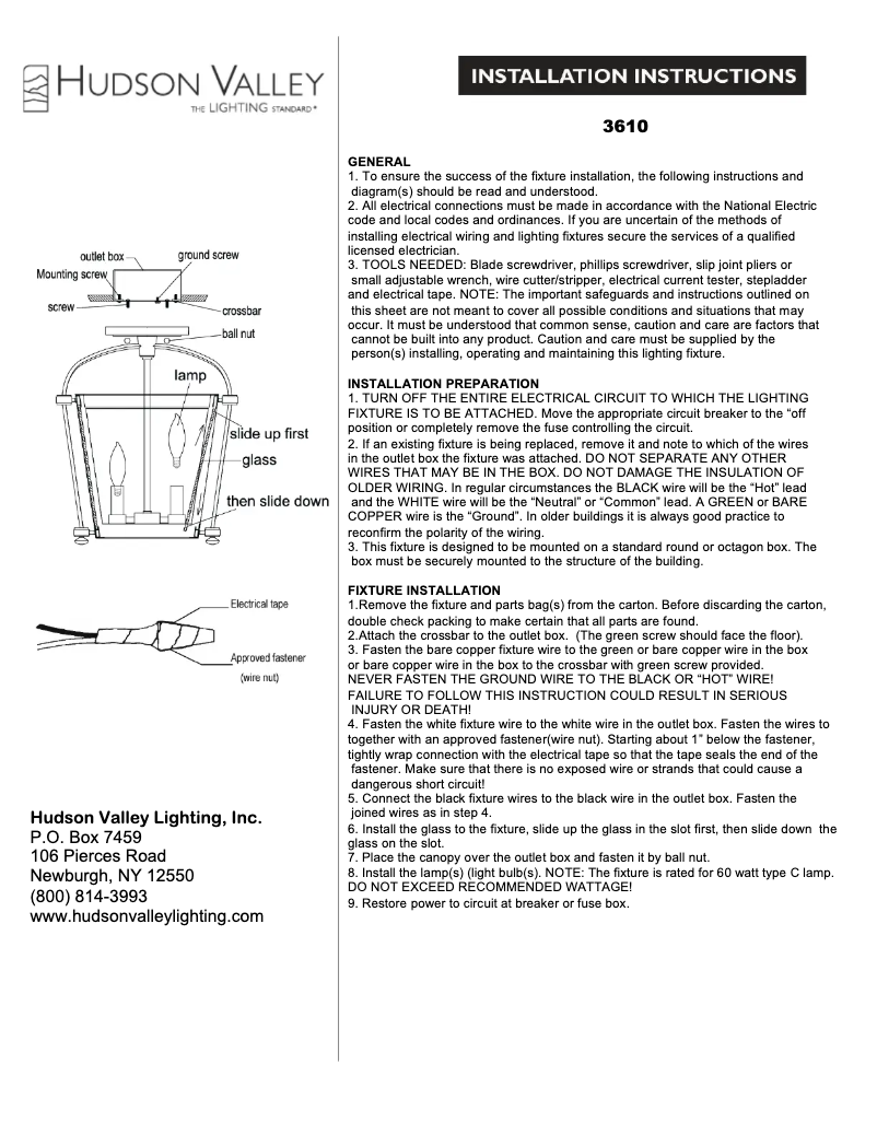 Image de la première page du manuel de l'appareil Hollis 3610-AGB