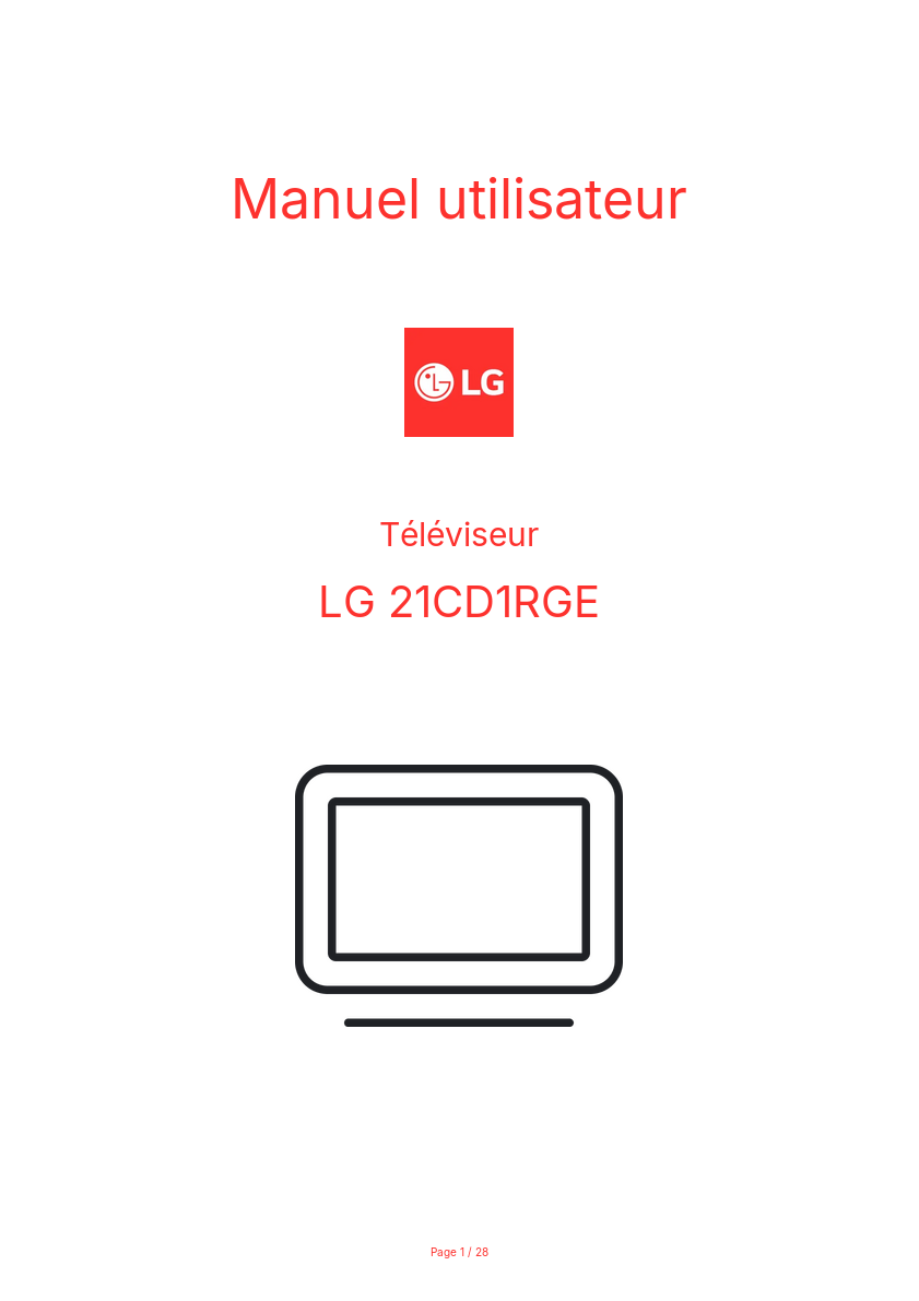 Page n°1 - Manuel utilisateur LG 21CD1RGE