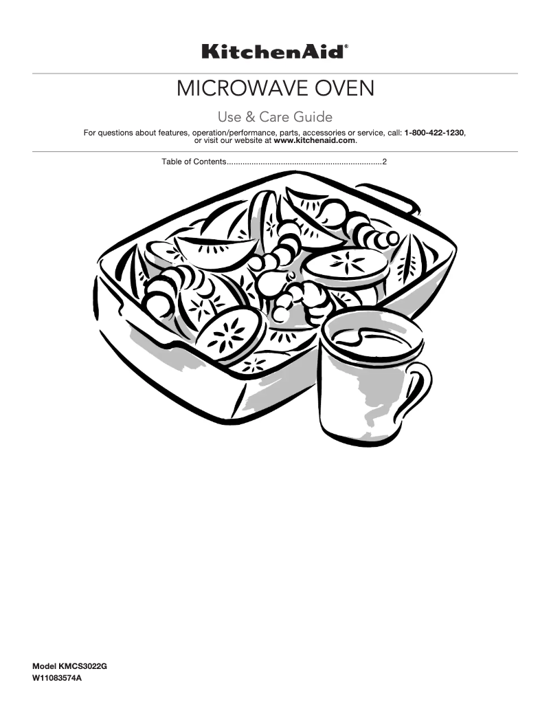 Page 1 de la notice Manuel d'utilisation et d'entretien KitchenAid KMCS3022GBS