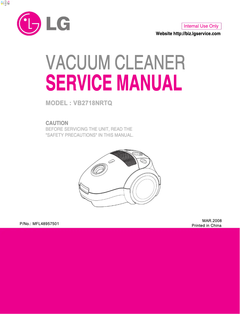 Page 1 de la notice Manuel utilisateur LG VC3816N