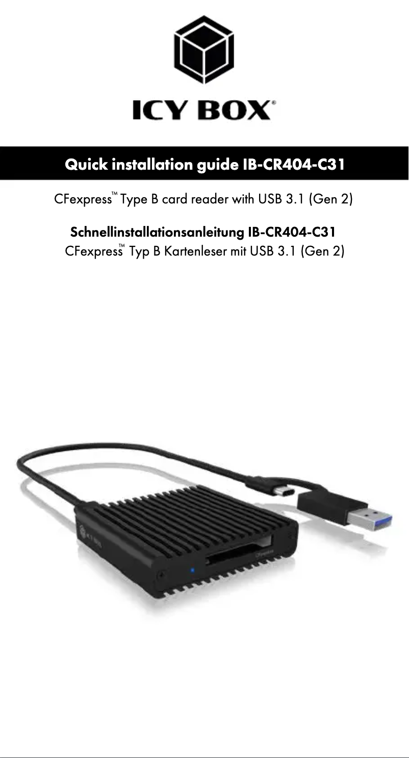 Page 1 de la notice Manuel utilisateur Icy Box IB-CR404-C31