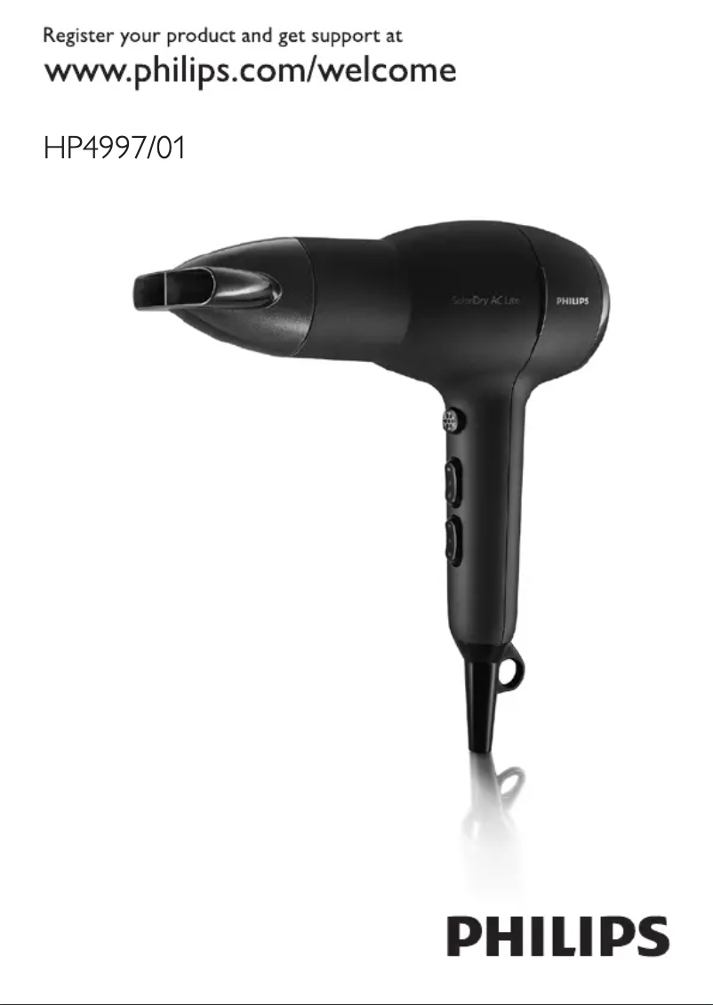 Image de la première page du manuel de l'appareil SalonDry Pro HP4997