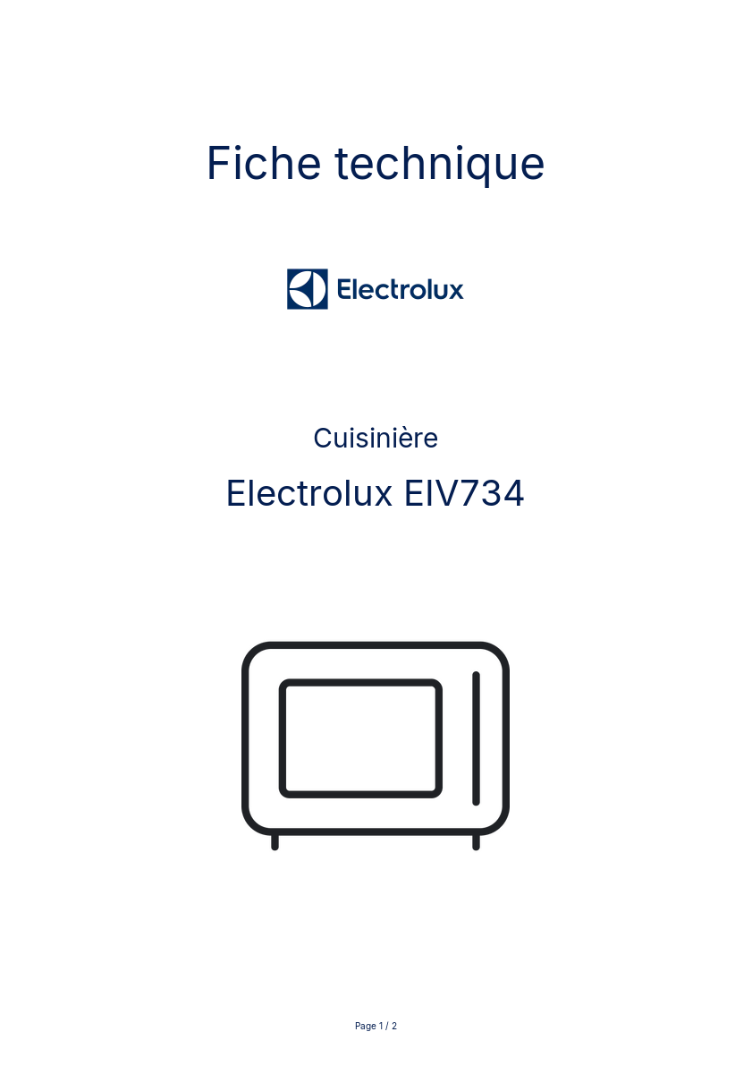 Image de la première page du manuel de l'appareil EIV734