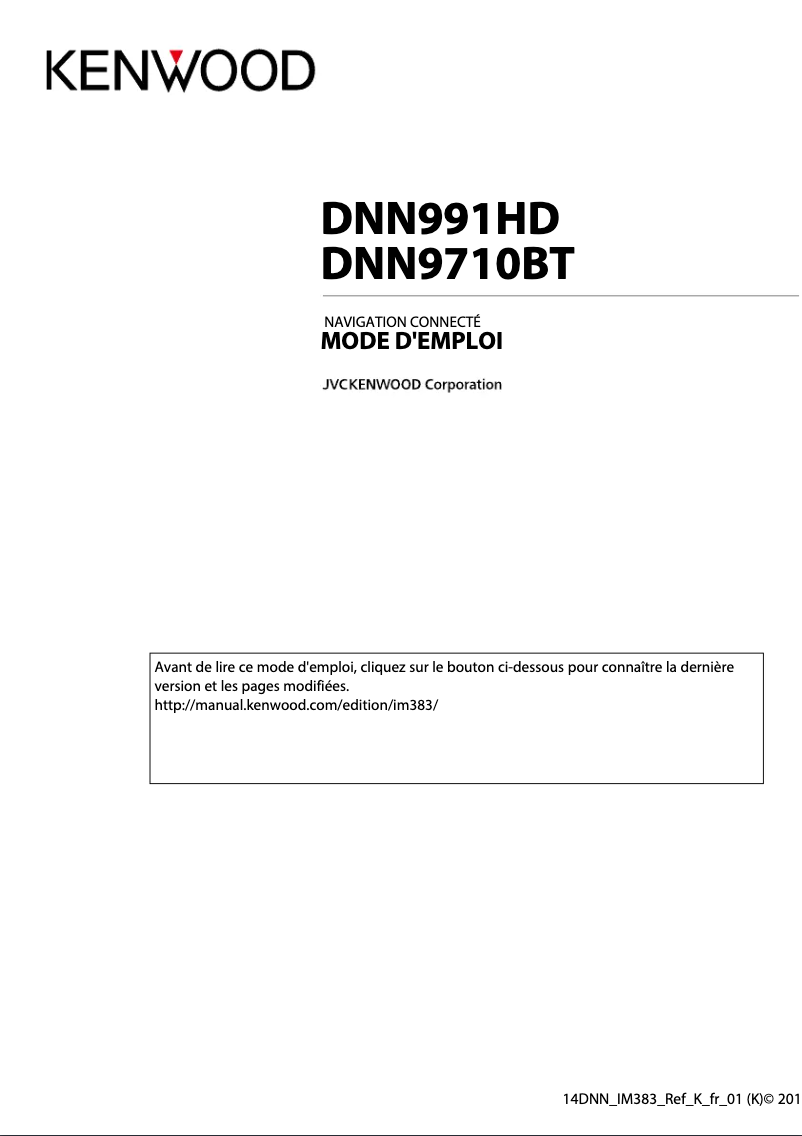 Image de la première page du manuel de l'appareil DNN991HD