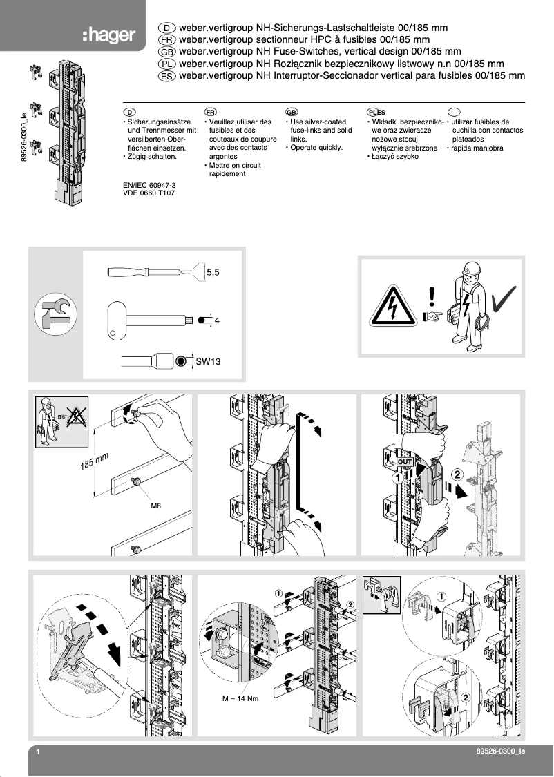 Page n°1 - Manuel utilisateur Hager LVSG00TSPX